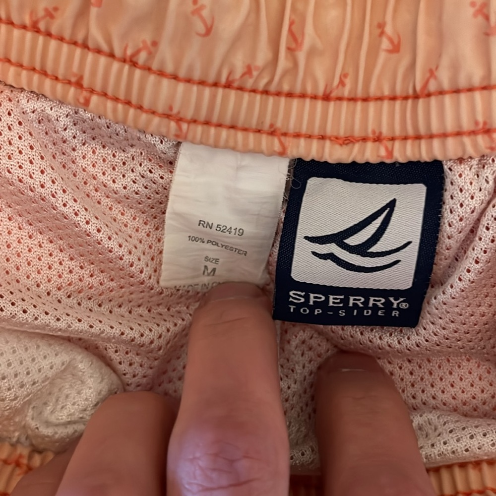 Men’s Sperry Swim Trunks - Orange - Picture 4 of 4